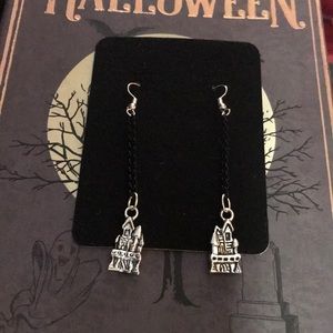 Haunted house dangle earrings